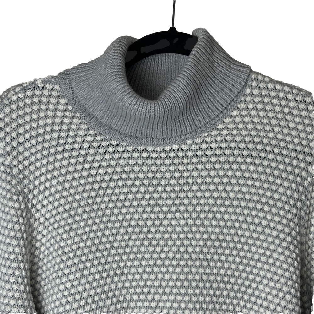LIZ CLAIBORNE Women's XL‎ Turtleneck Sweater Gray/White Long Sleeve Pullover - Picture 5 of 6